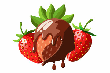 nature fresh fruit strawberry icon isolated