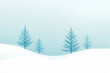 © M Jesus - Illustration of evergreen trees scattered on a snowy winter hillside. Ideal for Christmas cards and postcards.