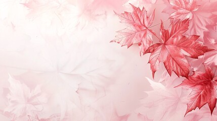 Wall Mural - Subtle maple leaf patterns on a soft pastel background, adding a delicate touch with ample blank space for Canada Day content