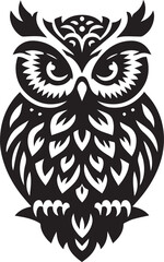 Wall Mural - owl silhouette vector draw