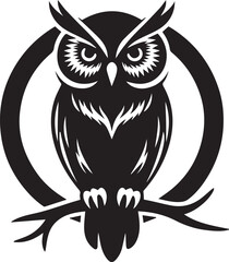 Wall Mural - owl silhouette vector draw