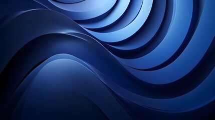 Wall Mural - Abstract Blue Curved Shapes and Lines