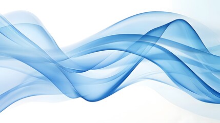 Wall Mural - Abstract Blue Wavy Lines on a White Background