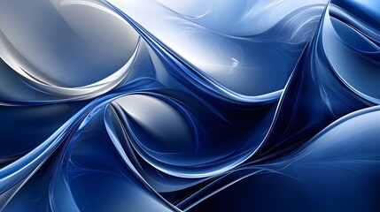 Wall Mural - Abstract Blue and White Swirling Design