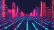 © Arthur Constantine - Futuristic Virtual Reality City with Glowing Data Streams -