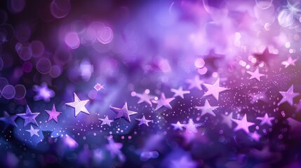Wall Mural - purple background with white purple stars.