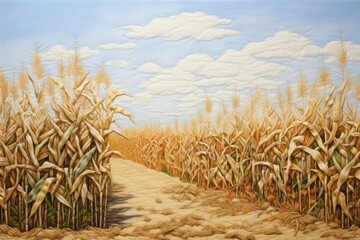 Wall Mural - Corn agriculture landscape outdoors.