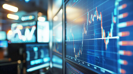 Wall Mural - stock chart on computer screen