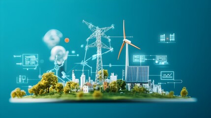 Smart Grid System Efficiently Distributing Renewable and Traditional Energy Sources Across City