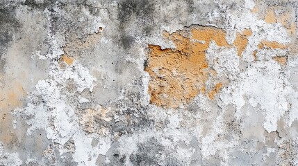 An aged wall with peeling paint, showcasing layers of texture and color, perfect for backgrounds or design elements.