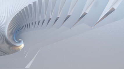 Wall Mural - Futuristic architecture rotating spiral structure 3d render