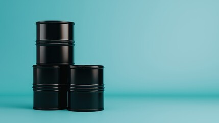 Transparent Oil Barrels Floating Price Displays - Global Energy Market Analysis 3D Illustration with Copy Space in Ultra HD Quality