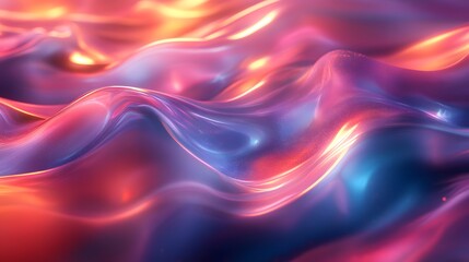 Wall Mural - Abstract Colorful Liquid Swirls with Glowing Highlights