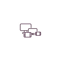 responsive design outline icon. Linear vector from computer concept. Thin line responsive design icon isolated on white background