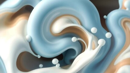 Aufkleber - Animation with colorful splashes of liquid in an abstract style