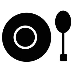 Poster - Dish Food Plate Glyph Icon