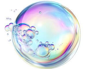 Abstract Rainbow Bubble with Multiple Bubbles Inside