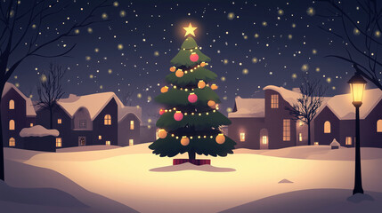 Poster - Christmas Tree Clipart Background