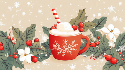 Poster - Christmas Hot Cocoa Background