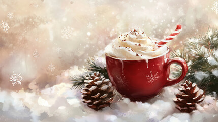 Poster - Christmas Hot Cocoa Background