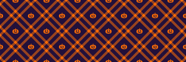 Wall Mural - Halloween seamless background with pumpkin for textile fabric design, wrapping paper, website wallpapers, textiles, wallpaper and apparel.