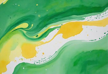 Canvas Print - Green-yellow watercolor - illustration, wall paper design, background