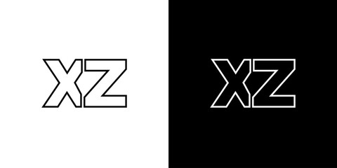 Poster - Letter X and Z, XZ logo design template. Minimal monogram initial based logotype.