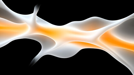 Wall Mural - abstract flowing shapes with vibrant orange tones against a dark background, creating a sense of mov