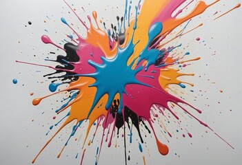 Poster - graffiti spray paint ink splatter blot on transparent  isolated background - illustration