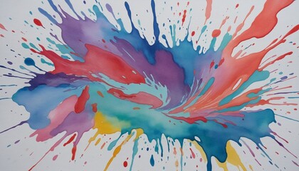 Canvas Print - Watercolor stain illustration, colorful