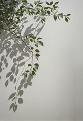 Wall Mural - Leaves shadow overlay, isolated Branches leaves, Illustration