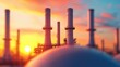 © Arthur Constantine - Fortified Energy Hub: Oil Refinery Fortress with Copy Space and Selective Focus in