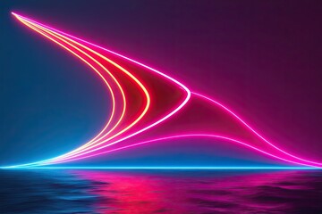 Vibrant Neon Flow Design with Dynamic Glowing Abstract Elements and Fluid Motion