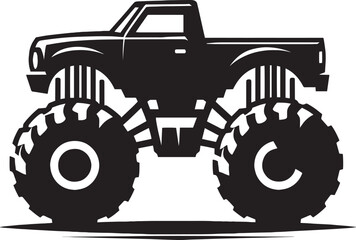 Wall Mural - Monster truck silhouette vector illustration isolated on a white background