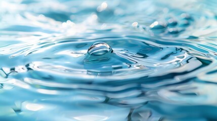 Leinwandbilder - Blue mint water with smooth ripple effects