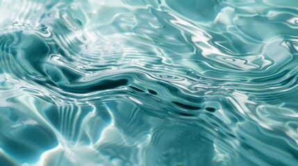 Leinwandbilder - Blue mint water texture with soft ripple formations