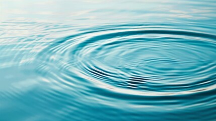 Leinwandbilder - Calm blue mint water surface with gentle rings and ripples
