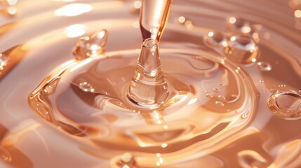 Leinwandbilder - Clear face serum with reflective properties and smooth texture