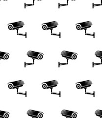 Wall Mural - Cctv Security Camera Icon Seamless Pattern M_2408003