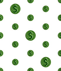 Wall Mural - Money Back Dollar Icon Seamless Pattern M_2408003