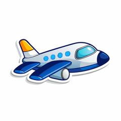 Poster - Airplane cartoon sticker design vector illustration (16)