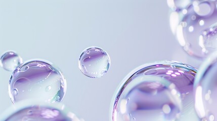Leinwandbilder - Serum droplets with a clear, glossy appearance and even texture