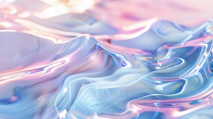 Fototapete - Water waves in sunlight on abstract summer banner with moisturizer cosmetics