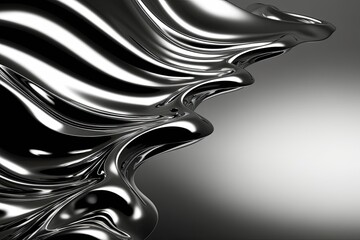 Sinuous Glossy Metallic Surface with Flowing Waves and Depth Effects