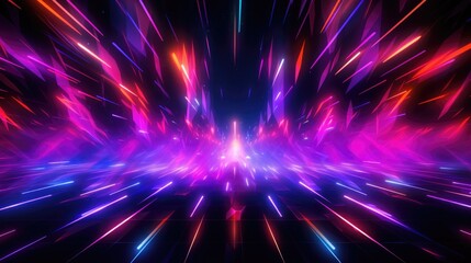 Poster - digital abstract futuristic background glow in neon colors