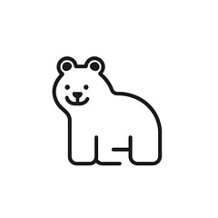 Poster - Polar bear silhouette black line icon