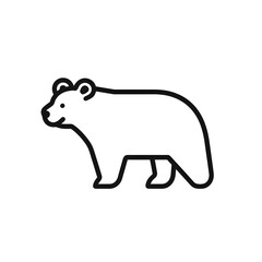 Poster - Polar bear silhouette black line icon