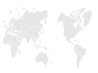  World map vector, isolated on white background. Flat Earth, gray map template for web site pattern, annual report, infographics. Globe similar world map icon. vector EPS10.