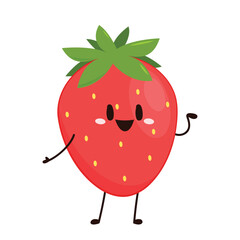 Wall Mural - Strawberry character design. Strawberry on white background.