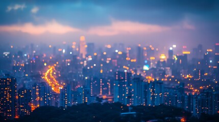 Canvas Print - a city skyline with a lot of lights at night time